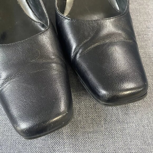 Etienne Aigner Deanna Classic Black Leather Heels Size 7M - Picture 5 of 7